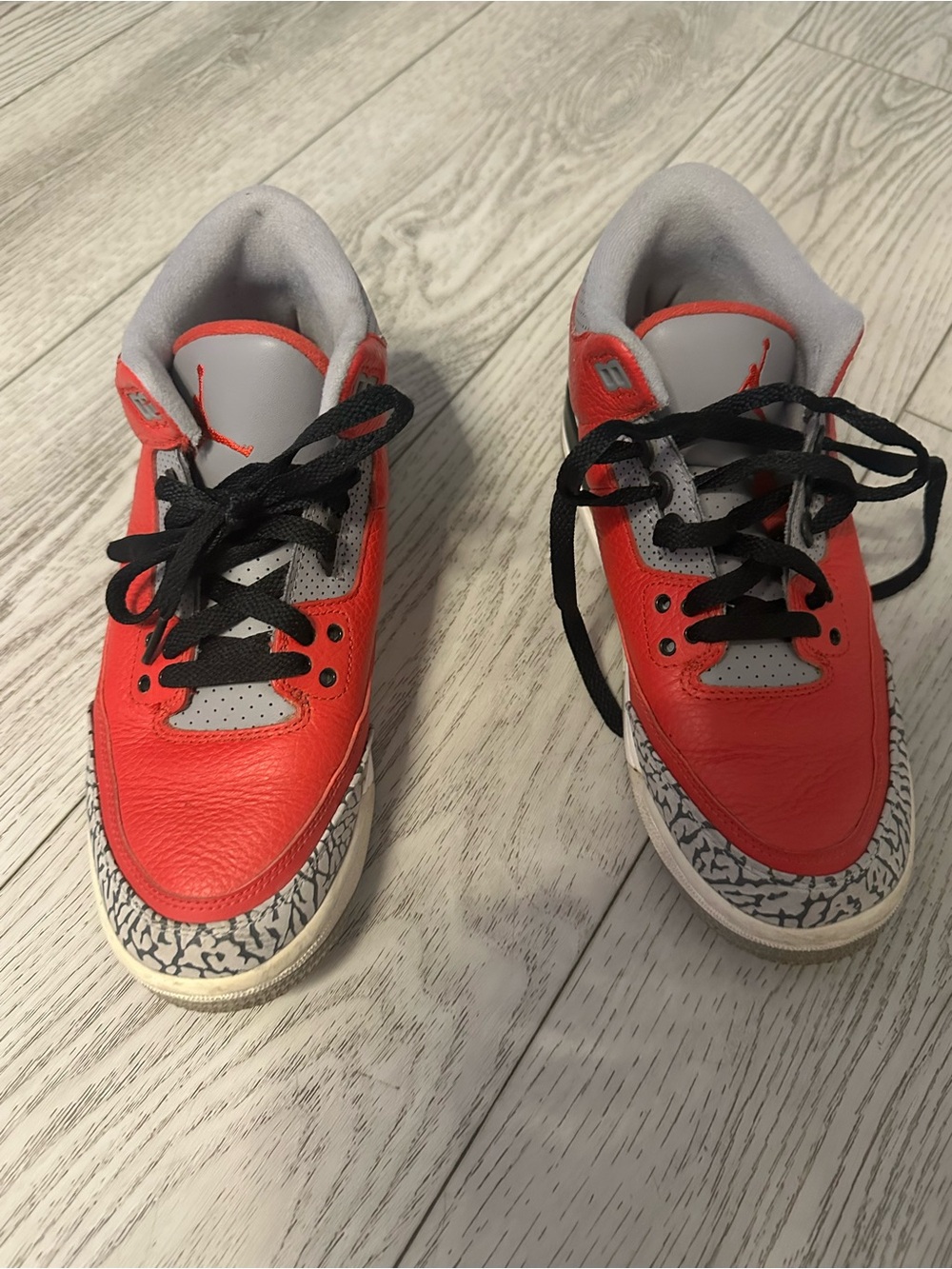 Jordan Kids' Bright Red and Gray Elephant-Print Sneakers